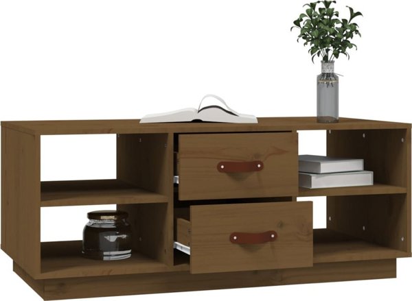 vidaXL Salonio trapezi, medeno kafe, 100x50x41 cm, litoxia sosna