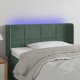 vidaXL Zaglowek do lozka me LED, ciemnozielony, 93x16x78/88 cm, aksamit
