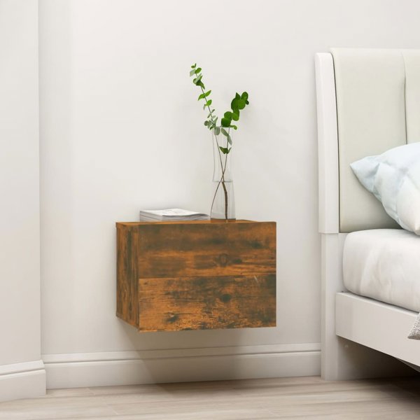 vidaXL Ντουλαπια νυχτας, Σετ 2, Καπνιστη δρυς, 40x30x30 εκ