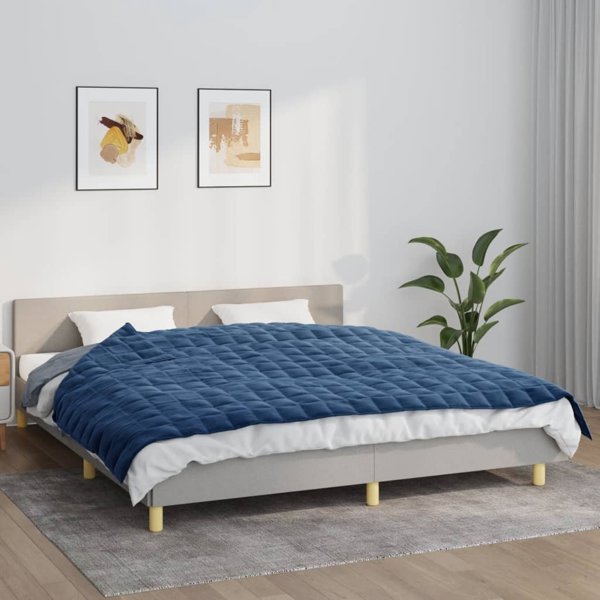 vidaXL Βαρύ κουβέρτα, μπλε, 155x220 cm, 11 kg, ύφασμα
