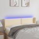 vidaXL Κεφαλάρι Κρεβατιού με LED, Κρεμ, 147x16x78/88 cm, Υφασμάτινο