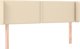 vidaXL Κεφαλάρι Κρεβατιού με LED, Κρεμ, 147x16x78/88 cm, Υφασμάτινο