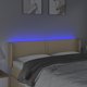 vidaXL Κεφαλάρι Κρεβατιού με LED, Κρεμ, 147x16x78/88 cm, Υφασμάτινο