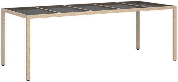 vidaXL Τραπέζι Τραπεζαρίας Κήπου Πολυρατάν, 250x100x75 εκ, Μπεζ