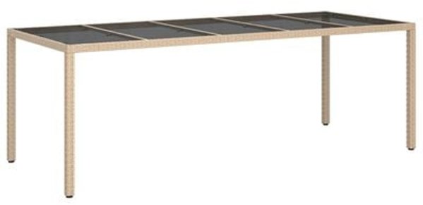 vidaXL Τραπέζι Τραπεζαρίας Κήπου Πολυρατάν, 250x100x75 εκ, Μπεζ