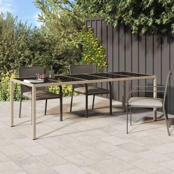vidaXL Τραπέζι Τραπεζαρίας Κήπου Πολυρατάν, 250x100x75 εκ, Μπεζ