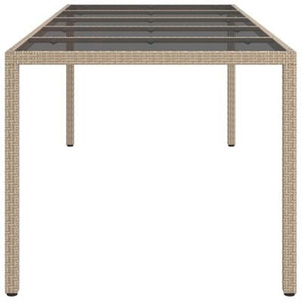 vidaXL Τραπέζι Τραπεζαρίας Κήπου Πολυρατάν, 250x100x75 εκ, Μπεζ
