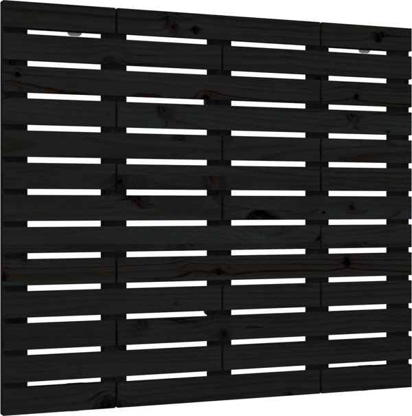 vidaXL Κεφαλάρι κρεβατιού, μαύρο, 106x3x91,5 εκ, μασίφ ξύλο πεύκου
