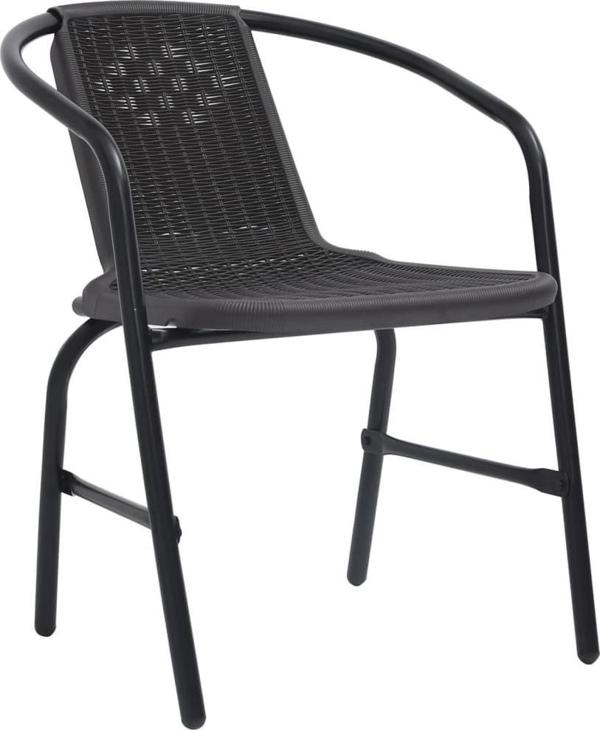 vidaXL Κήπου καρέκλες, 8 τεμ., συνθετικό rattan και ατσάλι, αντοχή 110 κιλά