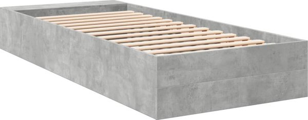 vidaXL Rama lozka, szarosc betonu, 90x200 cm, material drewnopochodny