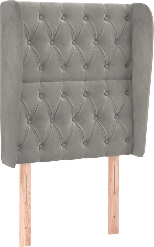 vidaXL Προσκέφαλο uszak, ανοιχτό γκρι, 83x23x118/128 εκ, βελούδο