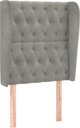 vidaXL Προσκέφαλο uszak, ανοιχτό γκρι, 83x23x118/128 εκ, βελούδο