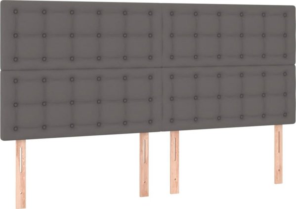 vidaXL Κεφαλάρι για κρεβάτι, γκρι, 180x5x118/128 cm, τεχνητό δέρμα