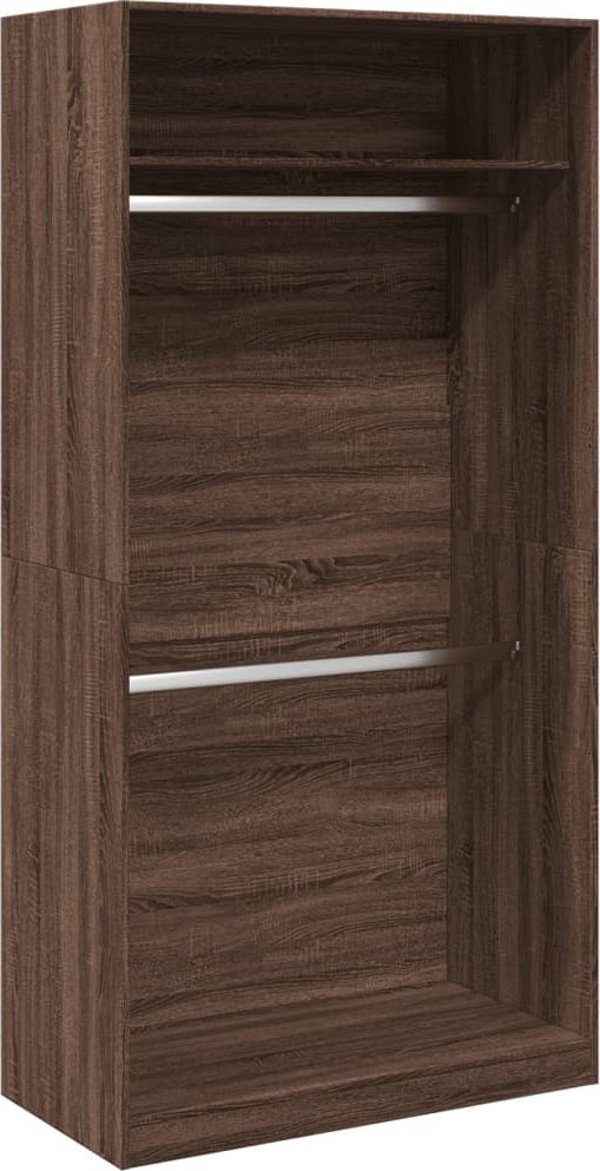 vidaXL Ντουλάπα, καφέ δρυς, 100x50x200 εκ., σύνθετο ξύλο