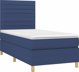 vidaXL Λύκνο Κρεβάτι Continental με Στρώμα, Μπλε, Ύφασμα, 100x200 cm