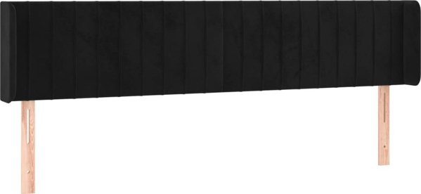 vidaXL Κεφαλάρι uszak 203x16x78/88 cm, μαύρο, βελούδο