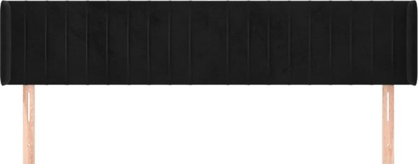 vidaXL Κεφαλάρι uszak 203x16x78/88 cm, μαύρο, βελούδο