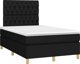 vidaXL Κρεβάτι Continental με στρώμα, μαύρο, 120x200 εκ, ύφασμα