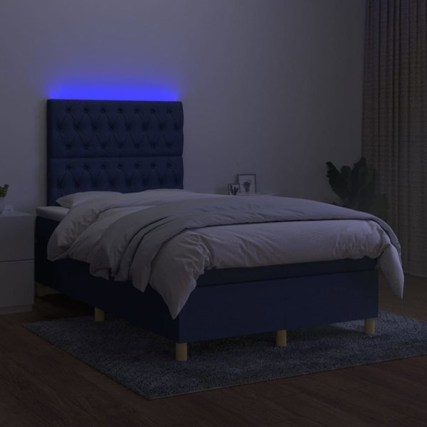 vidaXL Κρεβάτι Continental με στρώμα, μαύρο, 120x200 εκ, ύφασμα