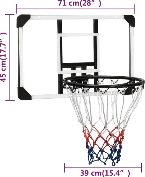 vidaXL Diathrameni pinakas me korba gia basket, 71x45x2,5 cm