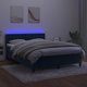 vidaXL Κρεβάτι Continental με στρώμα και LED φωτισμό, μπλε βελούδο, 140x190 cm