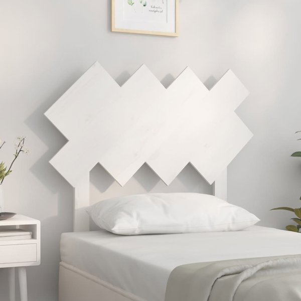 vidaXL Wezglowie lozka, biale, 92x3x81 cm, lite drewno sosnowe