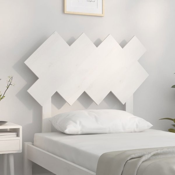 vidaXL Wezglowie lozka, biale, 92x3x81 cm, lite drewno sosnowe