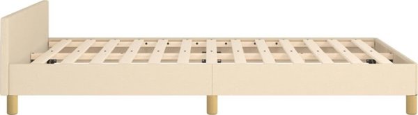 vidaXL Rama κρεβατιού με κεφαλάρι, κρεμ, 120x200 εκ., επενδυμένη με ύφασμα
