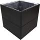 vidaXL Donica ogrodowa, czarna, 80x80x80 cm, rattan PE