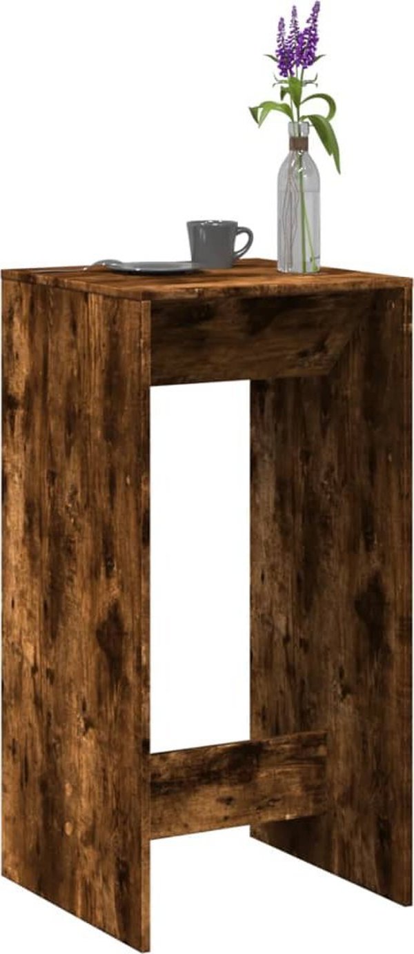 vidaXL Μπαρ τραπέζι, καπνιστός δρυς, 51x50x103,5 cm