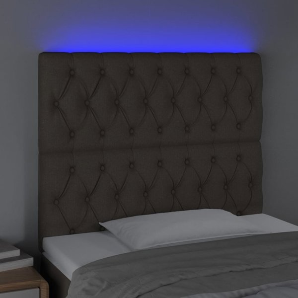 vidaXL Κεφαλάρι για κρεβάτι με LED, ταουπ, 100x7x118/128 cm, ύφασμα