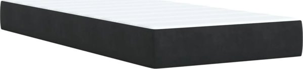 vidaXL Κρεβάτι continental με στρώμα, μαύρο, βελούδο, 80x200 εκ.