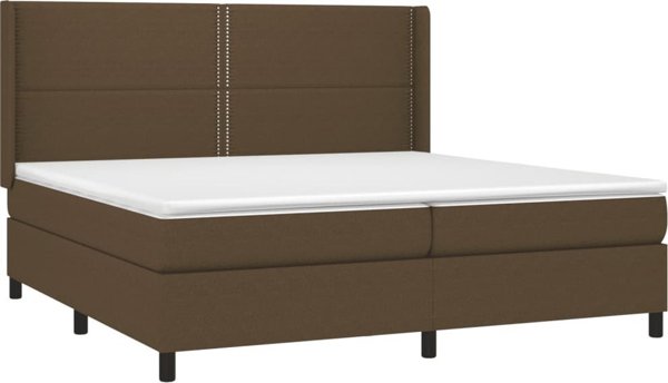 vidaXL Κρεβάτι Kontynentalne με στρώμα, καφέ, 200x200 cm, ύφασμα