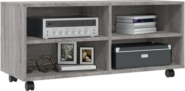 vidaXL Έπιπλο TV με ρόδες γκρι δρυς Sonoma 90x35x35 εκ.