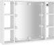 vidaXL Szafka με καθρέφτη και φωτισμό LED, λευκή, 76x15x55 cm