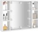 vidaXL Szafka με καθρέφτη και φωτισμό LED, λευκή, 76x15x55 cm