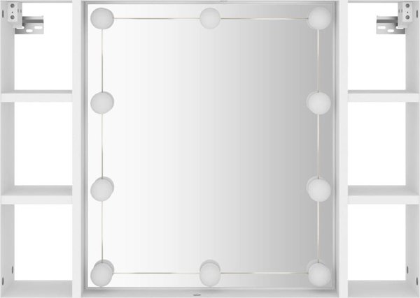 vidaXL Szafka με καθρέφτη και φωτισμό LED, λευκή, 76x15x55 cm