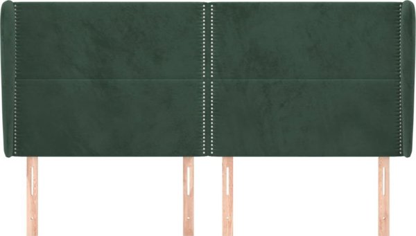 vidaXL Zaglowek uszak, ciemnozielony, 203x23x118/128 cm, aksamit