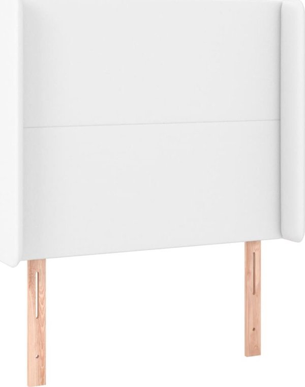 vidaXL Zaglowek uszak, λευκό, 93x16x118/128 εκ., τεχνητό δέρμα