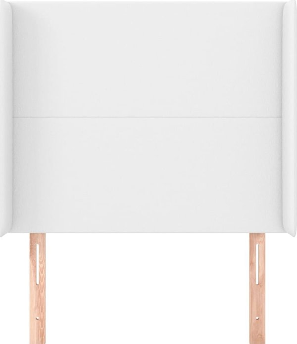 vidaXL Zaglowek uszak, λευκό, 93x16x118/128 εκ., τεχνητό δέρμα