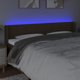 vidaXL Κεφαλάρι κρεβατιού με LED, σκούρο καφέ, 183x16x78/88 εκ., ύφασμα