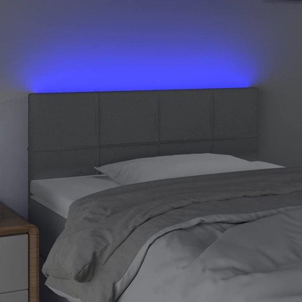 Κεφαλάρι κρεβατιού vidaXL με LED, ανοιχτό γκρι, 90x5x78/88 cm