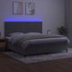 vidaXL Κρεβάτι κοntinental με στρώμα και LED, γκρι βελούδο 200x200εκ