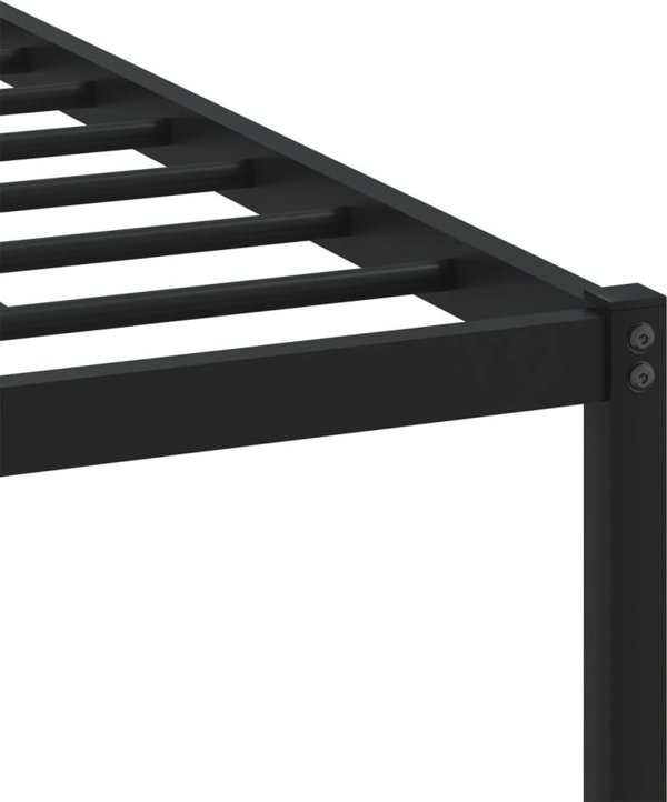 vidaXL Μεταλλικό κρεβατοκάframe χωρίς στρώμα, καπνιστός δρυς, 90x200 cm