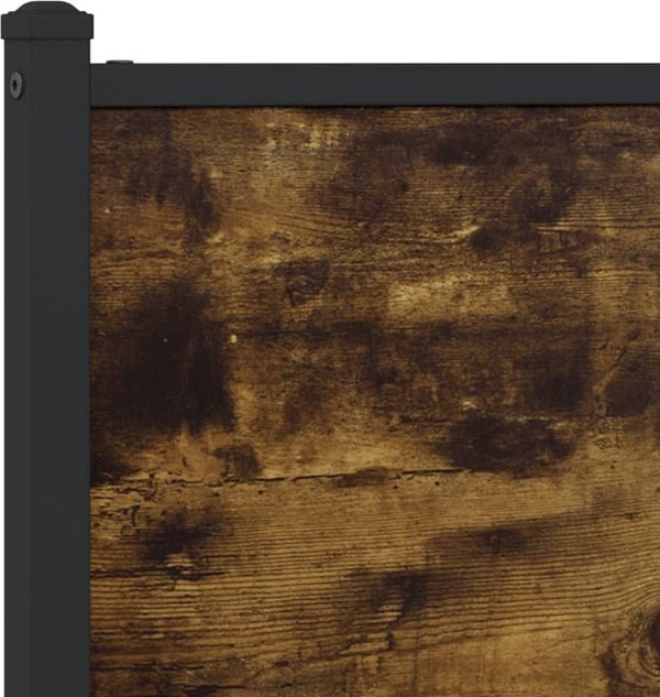 vidaXL Μεταλλικό κρεβατοκάframe χωρίς στρώμα, καπνιστός δρυς, 90x200 cm