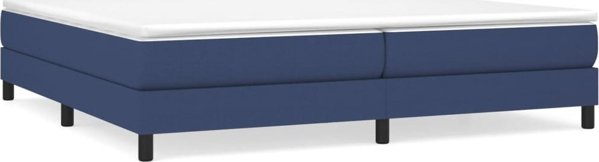 vidaXL Κρεβάτι continental μπλε, επενδεδυμένο με ύφασμα, 200x200 εκ.