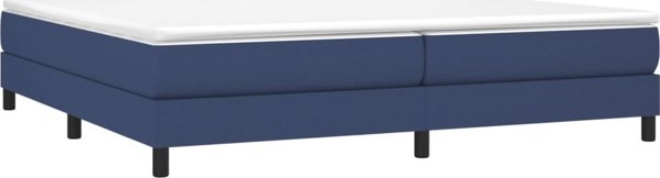 vidaXL Κρεβάτι continental μπλε, επενδεδυμένο με ύφασμα, 200x200 εκ.