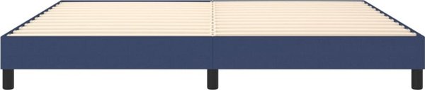 vidaXL Κρεβάτι continental μπλε, επενδεδυμένο με ύφασμα, 200x200 εκ.