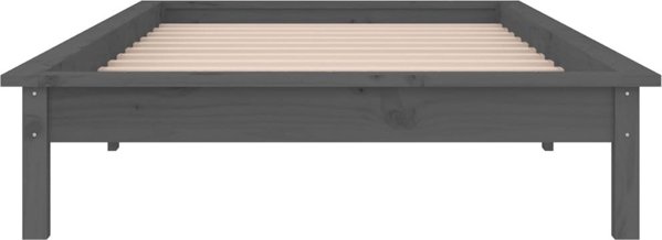 vidaXL Ράβδος κρεβατιού με LED, γκρι, 100 x 200 cm, μασίφ ξύλο