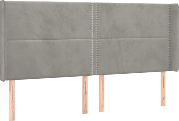 vidaXL Zaglowek uszak jasnoszary 203x16x118/128 cm aksamit